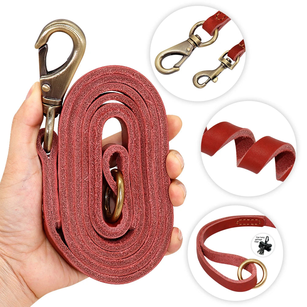 Custom Leather Dog Collar and Leash Set