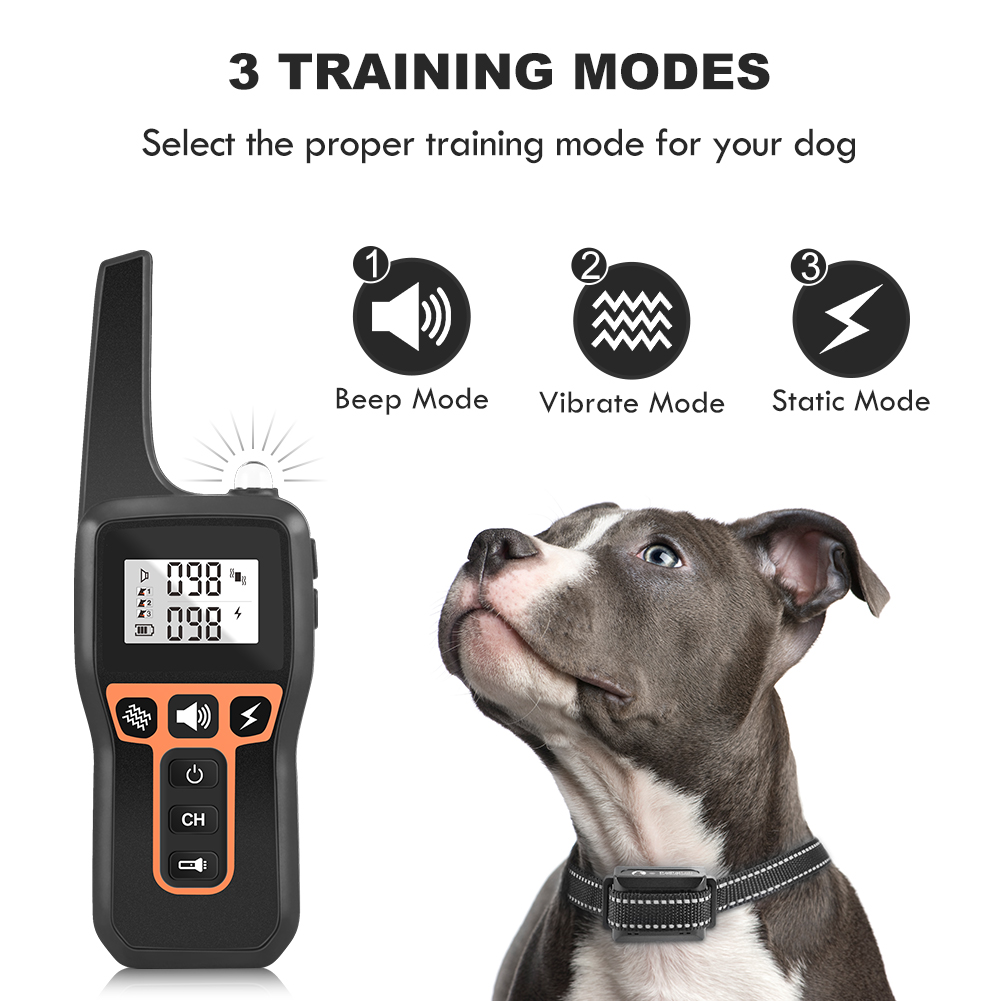 Rechargeable 2-in-1 Dog Shock Collar with Remote Anti-Bark and Training Device