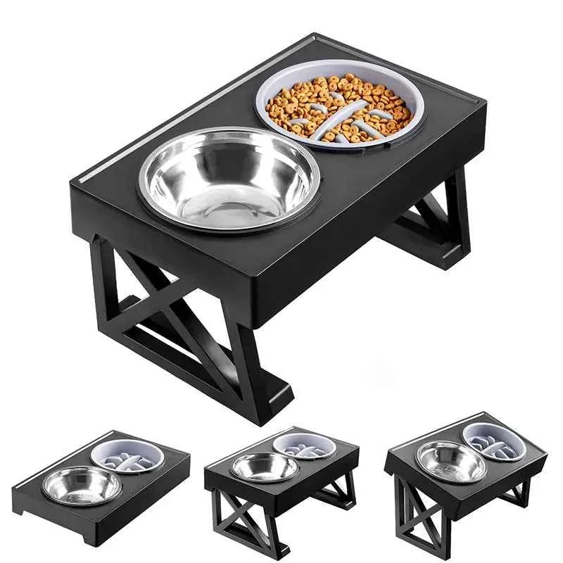Double Elevated Bowls Stand