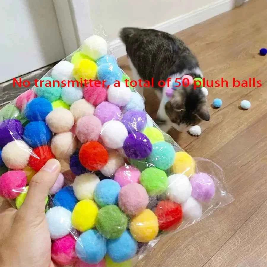 Cat Plush Ball Launcher Toy