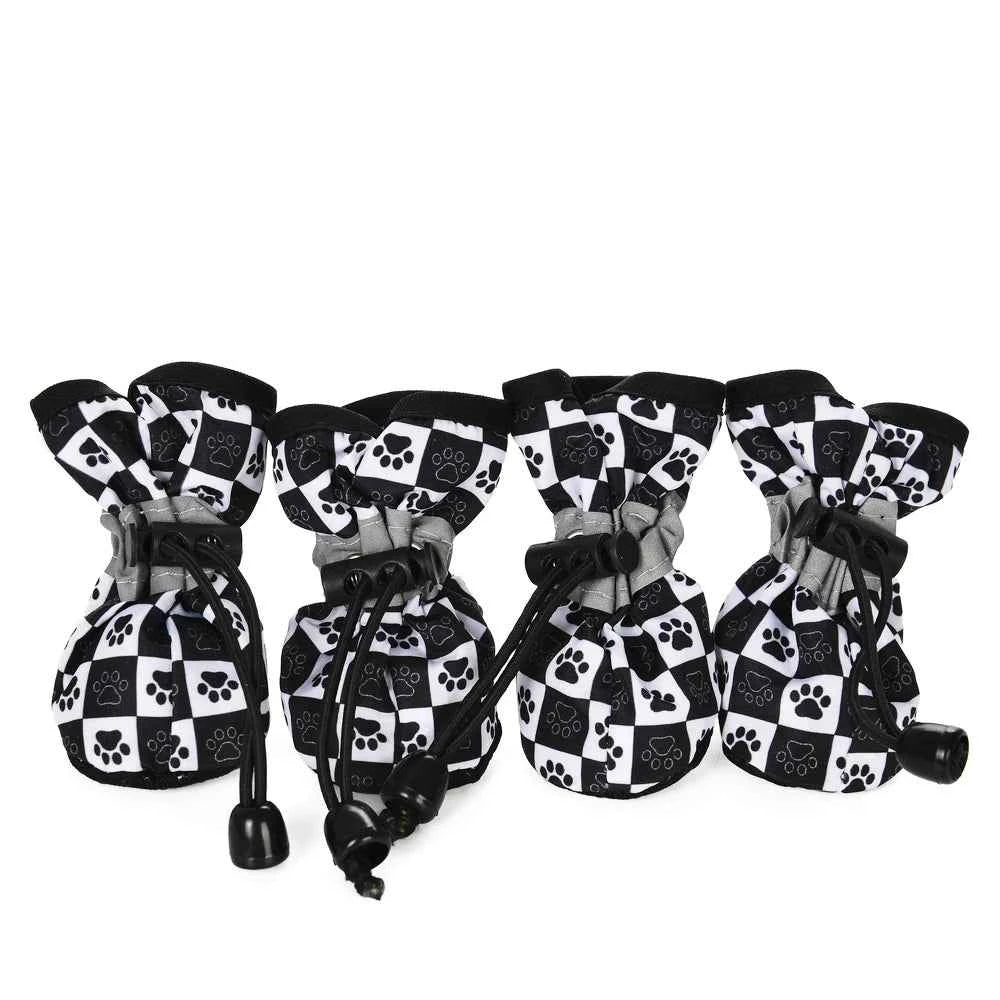 4pcs Set of Adjustable Anti-Slip Pet Dog Shoes for All Dog Sizes and Cats
