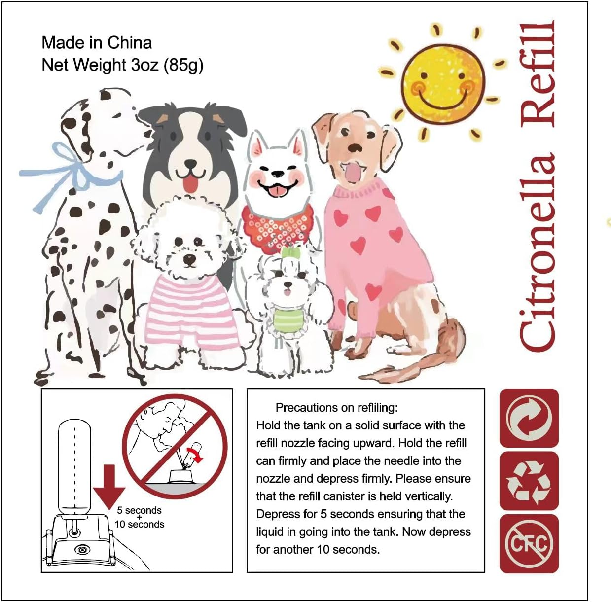 Refill for Citronella Spray Dog Collars (85ML)