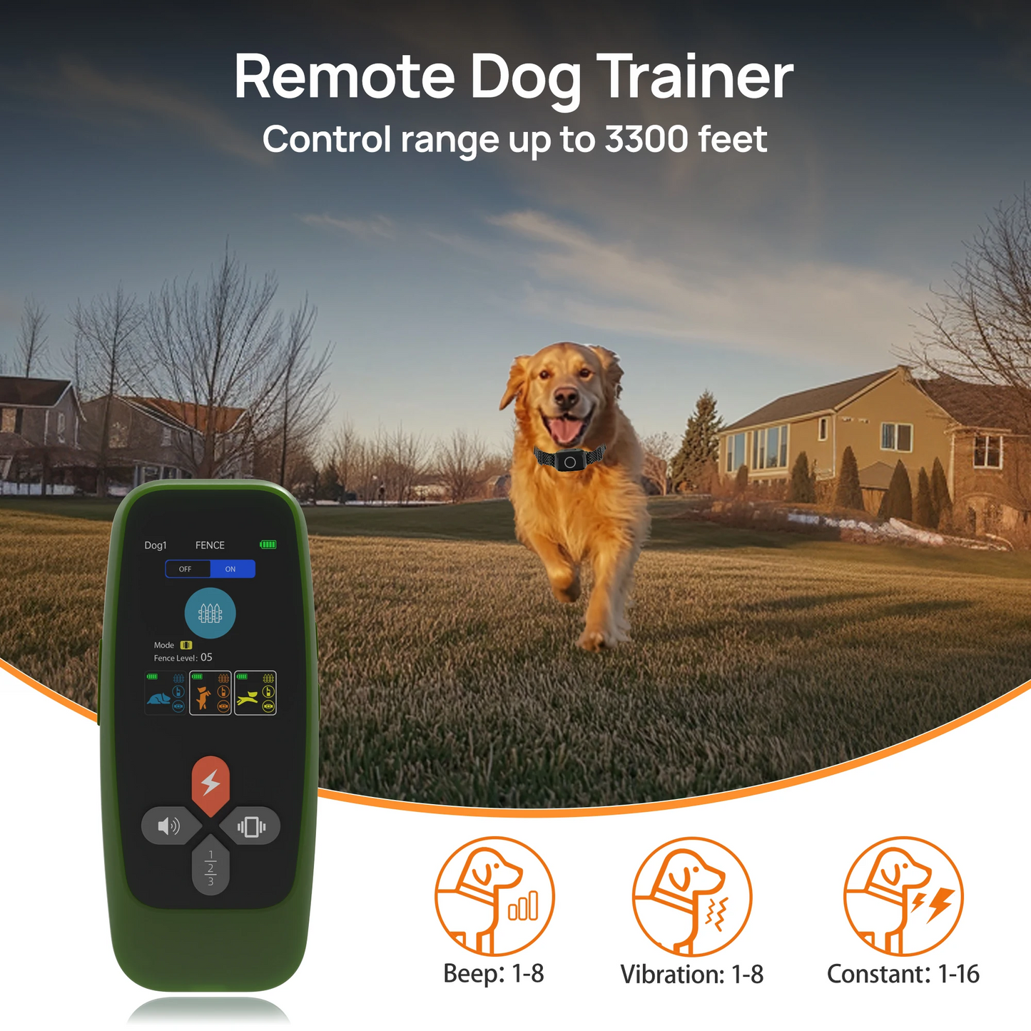 Astko T800 Pro 4-in-1 Dog Training Collar with Portable Wireless Fence System