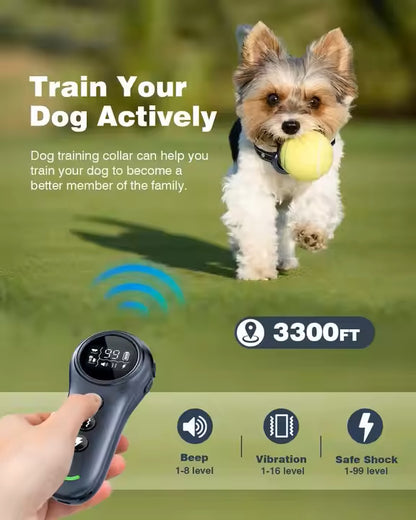 2-in-1 Dog Training and Anti-Bark Collar (Up to 1640ft / 500m Range)