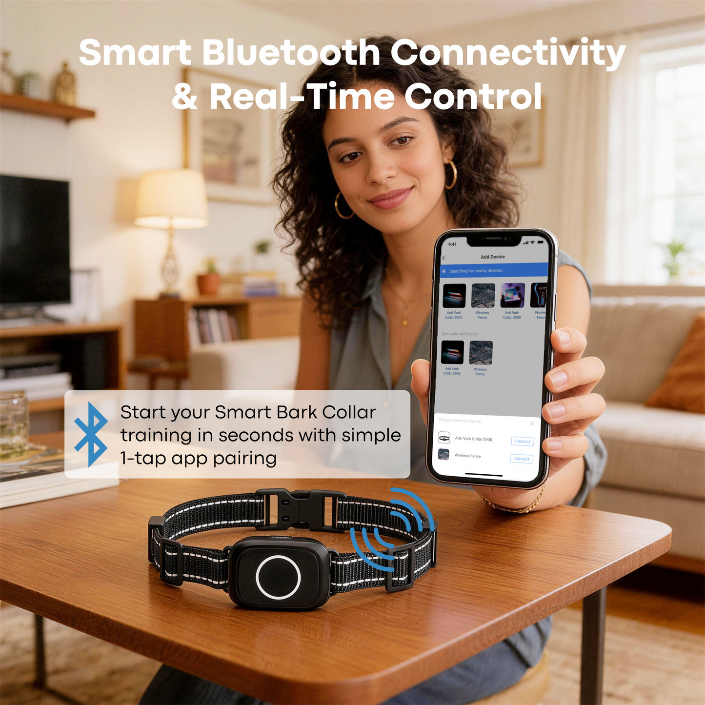 ASTKO S900 Smart Anti‑Bark & Training Collar with App Control and Health Tracking