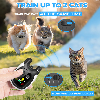 Premium Cat Training Collar with Remote – 3-in-1 Behaviour Corrector Laser Toy
