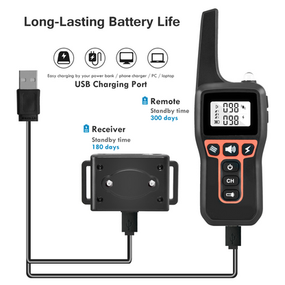 Rechargeable 2-in-1 Dog Shock Collar with Remote Anti-Bark and Training Device