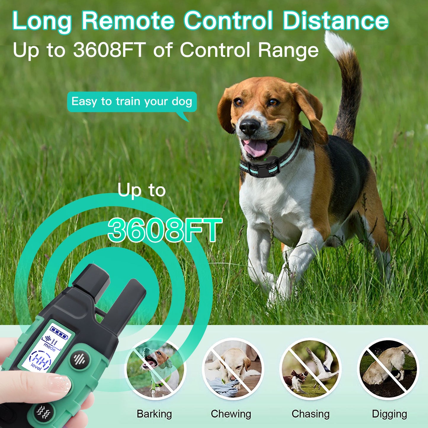 No-Shock 3300Ft Dog Training Collar with Remote