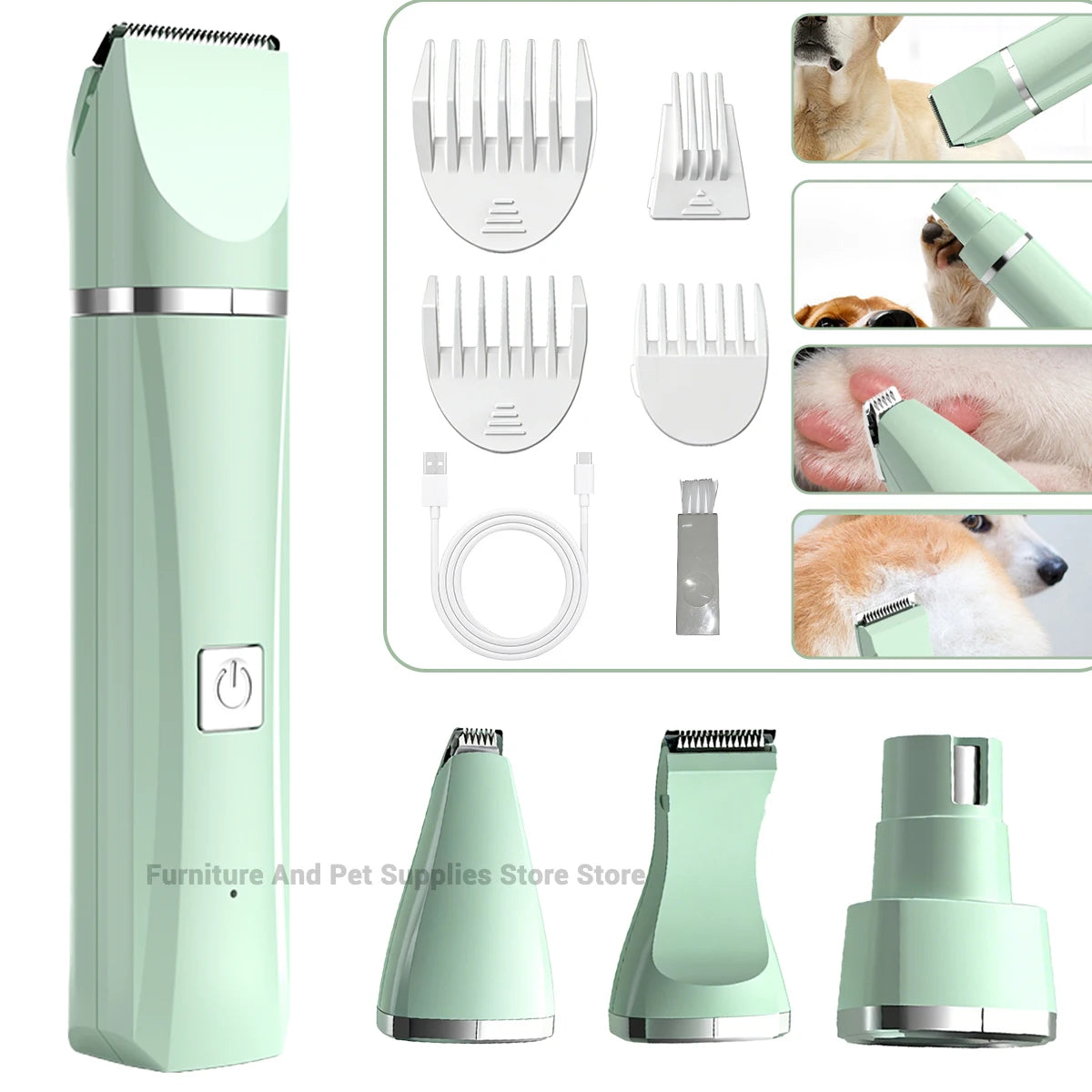 Professional 4-in-1 Electric Pet Grooming Kit