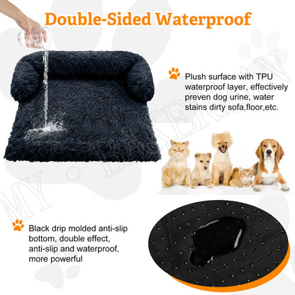 Dog Bed Faux Fur Cat Bed Washable Round Square Pillow Pet Bed Suitable for Small and Medium Dogs S-XXL