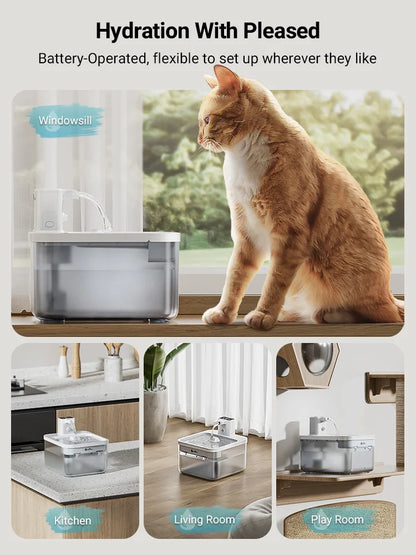 2.5L Wireless Pet Water Fountain
