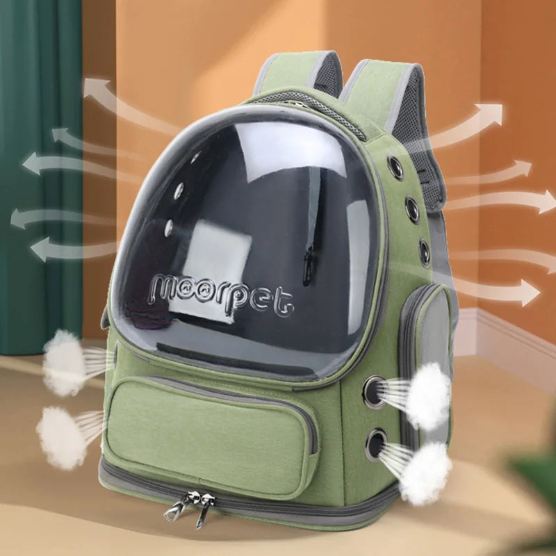 Transparent Pet Carrier Backpack – Outdoor Travel Bag for Cats & Small Dogs