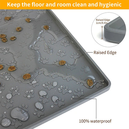 Waterproof Pet Silicone Feeding Placemat for Dogs and Cats