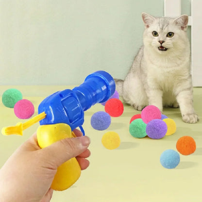Cat Plush Ball Launcher Toy