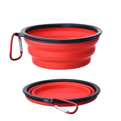 350/1000ml Large Collapsible Dog Folding Silicone Bowl (1-Pack)