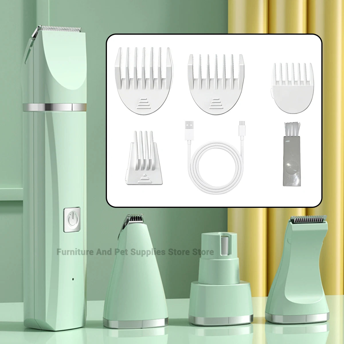 Professional 4-in-1 Electric Pet Grooming Kit