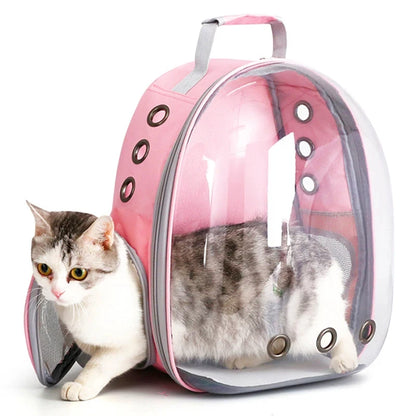 Transparent Capsule Pet Carrier Backpack – Breathable Travel Bag for Cats, Puppies