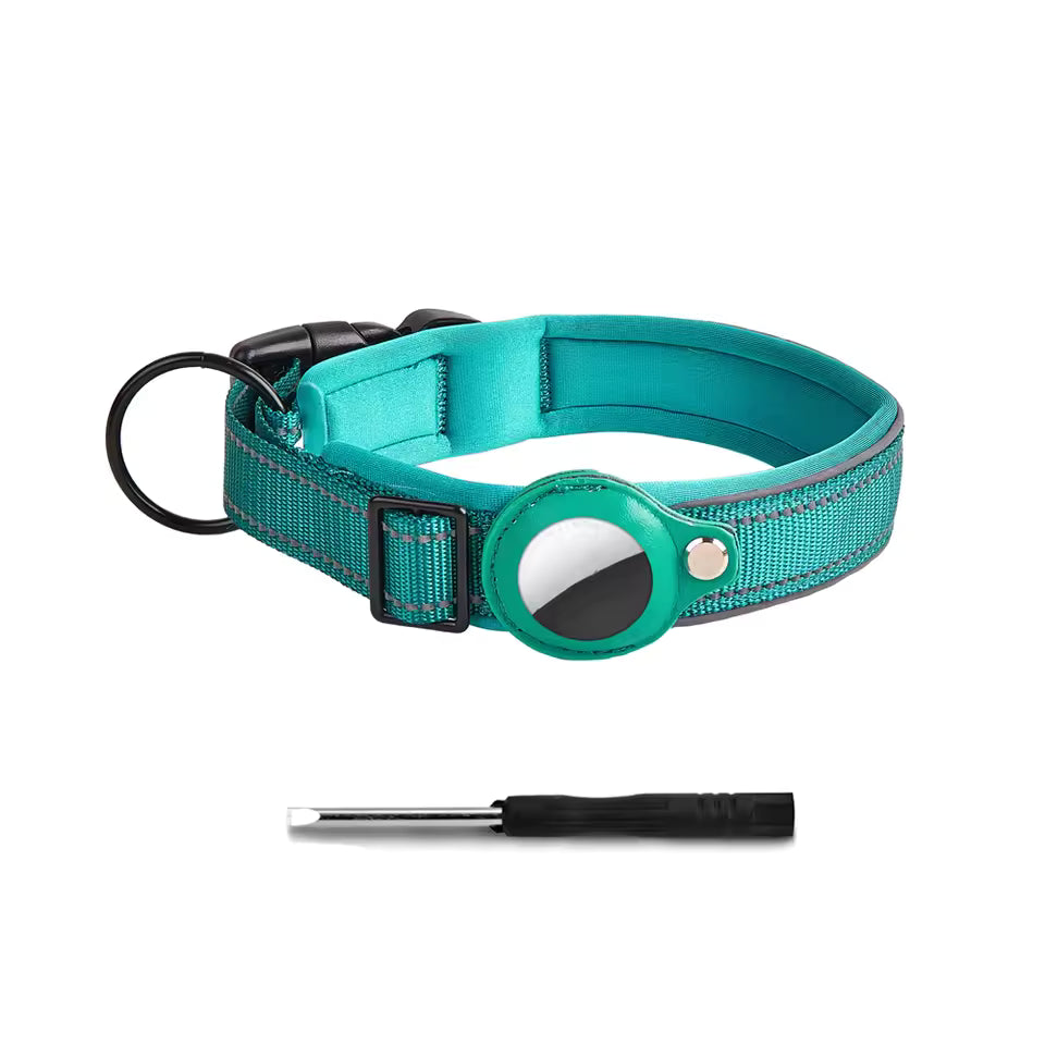 Reflective AirTag-Compatible Dog Collar for Apple AirTag