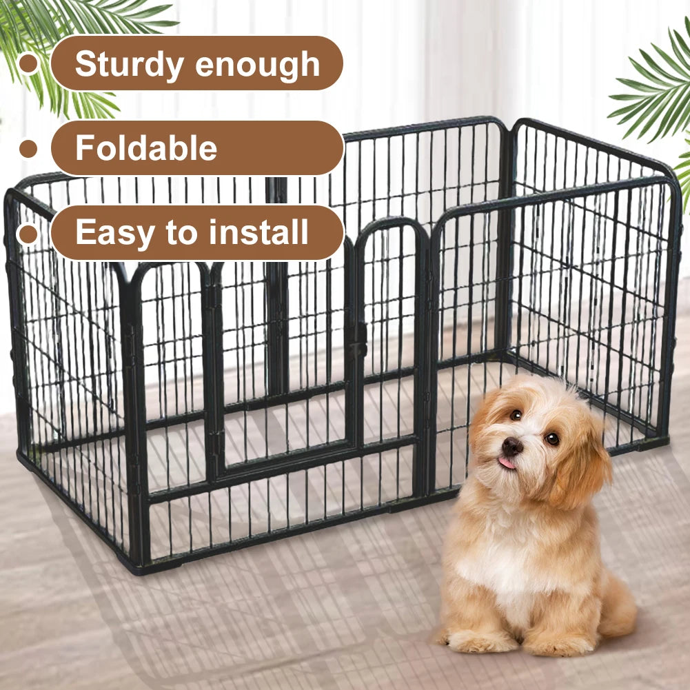 Foldable Dog Playpen – Heavy-Duty Pet Exercise Cage for Dogs, Cats & Rabbits