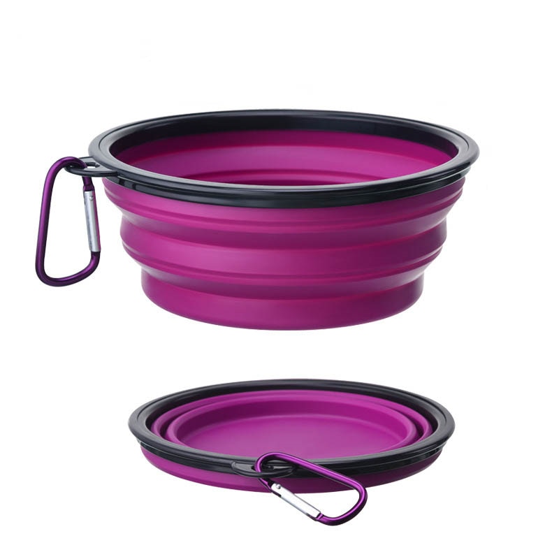 350/1000ml Large Collapsible Dog Folding Silicone Bowl (1-Pack)