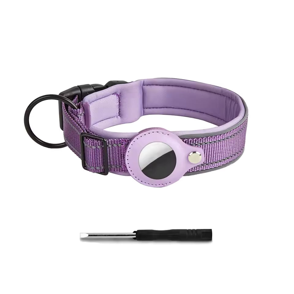 Reflective AirTag-Compatible Dog Collar for Apple AirTag