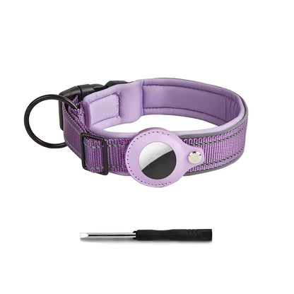 Reflective AirTag-Compatible Dog Collar for Apple AirTag