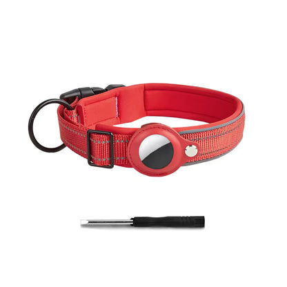 Reflective AirTag-Compatible Dog Collar for Apple AirTag