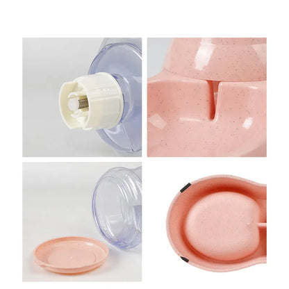 Dog Feeder with Plastic Water Bottle