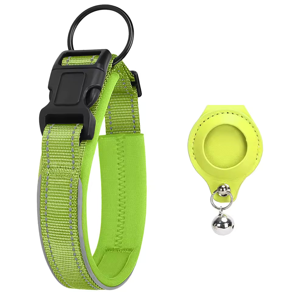 Reflective AirTag-Compatible Dog Collar for Apple AirTag