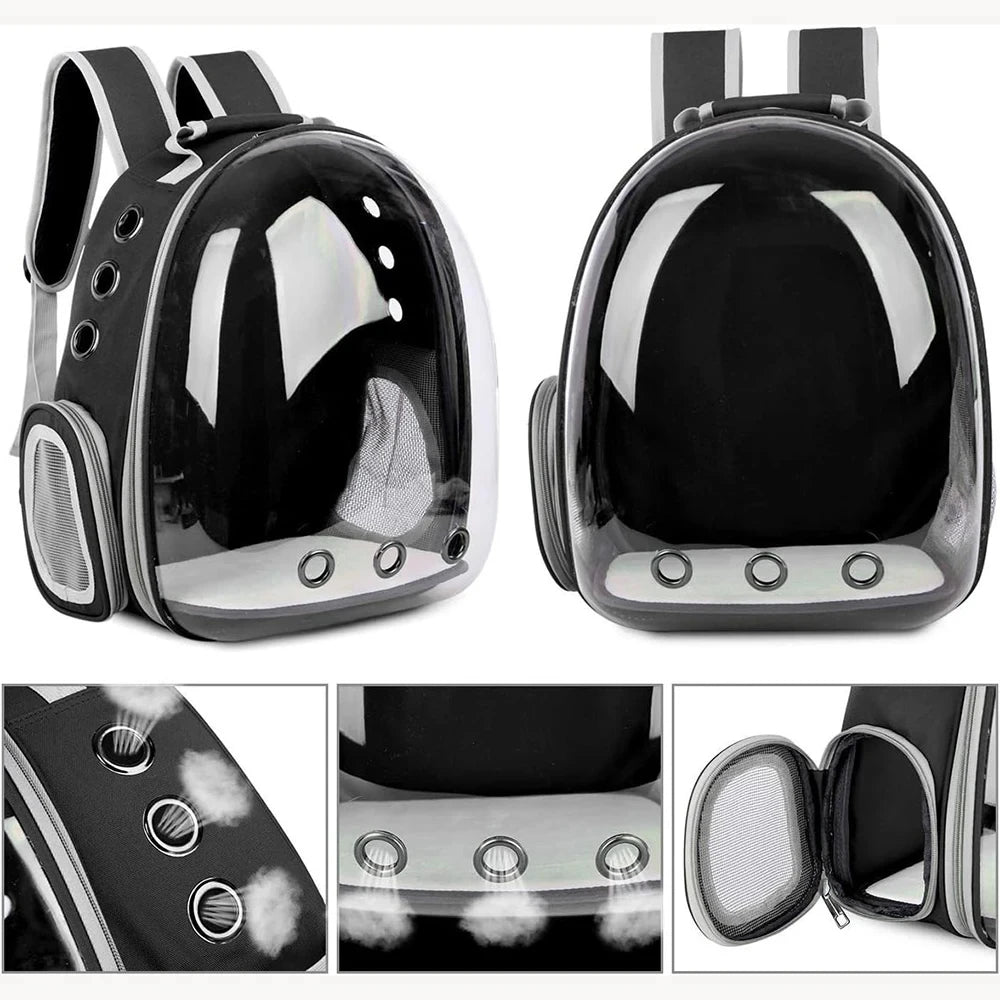 Transparent Capsule Pet Carrier Backpack – Breathable Travel Bag for Cats, Puppies