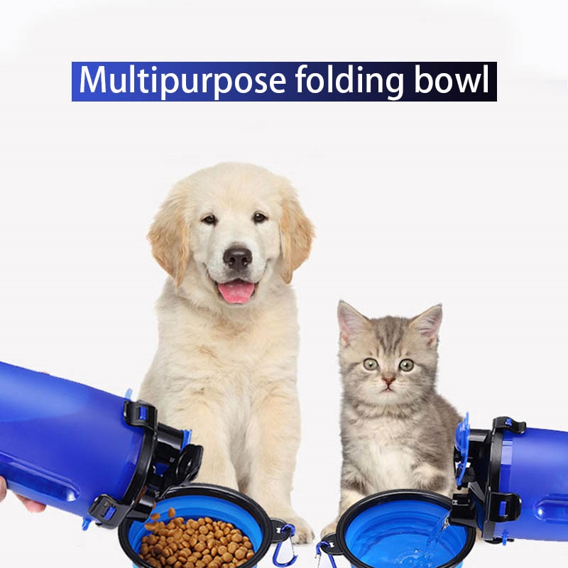 350/1000ml Large Collapsible Dog Folding Silicone Bowl (1-Pack)