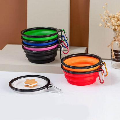 350/1000ml Large Collapsible Dog Folding Silicone Bowl (1-Pack)