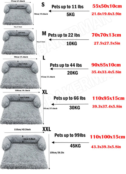 Dog Bed Faux Fur Cat Bed Washable Round Square Pillow Pet Bed Suitable for Small and Medium Dogs S-XXL