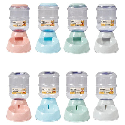 Dog Feeder with Plastic Water Bottle