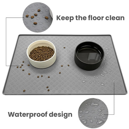 Waterproof Pet Silicone Feeding Placemat for Dogs and Cats