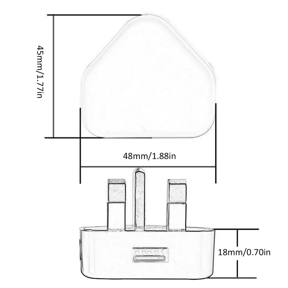 UK 3-Pin Plug to Type-B USB Charger for Dog Training Devices