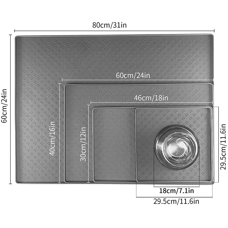 Waterproof Pet Silicone Feeding Placemat for Dogs and Cats