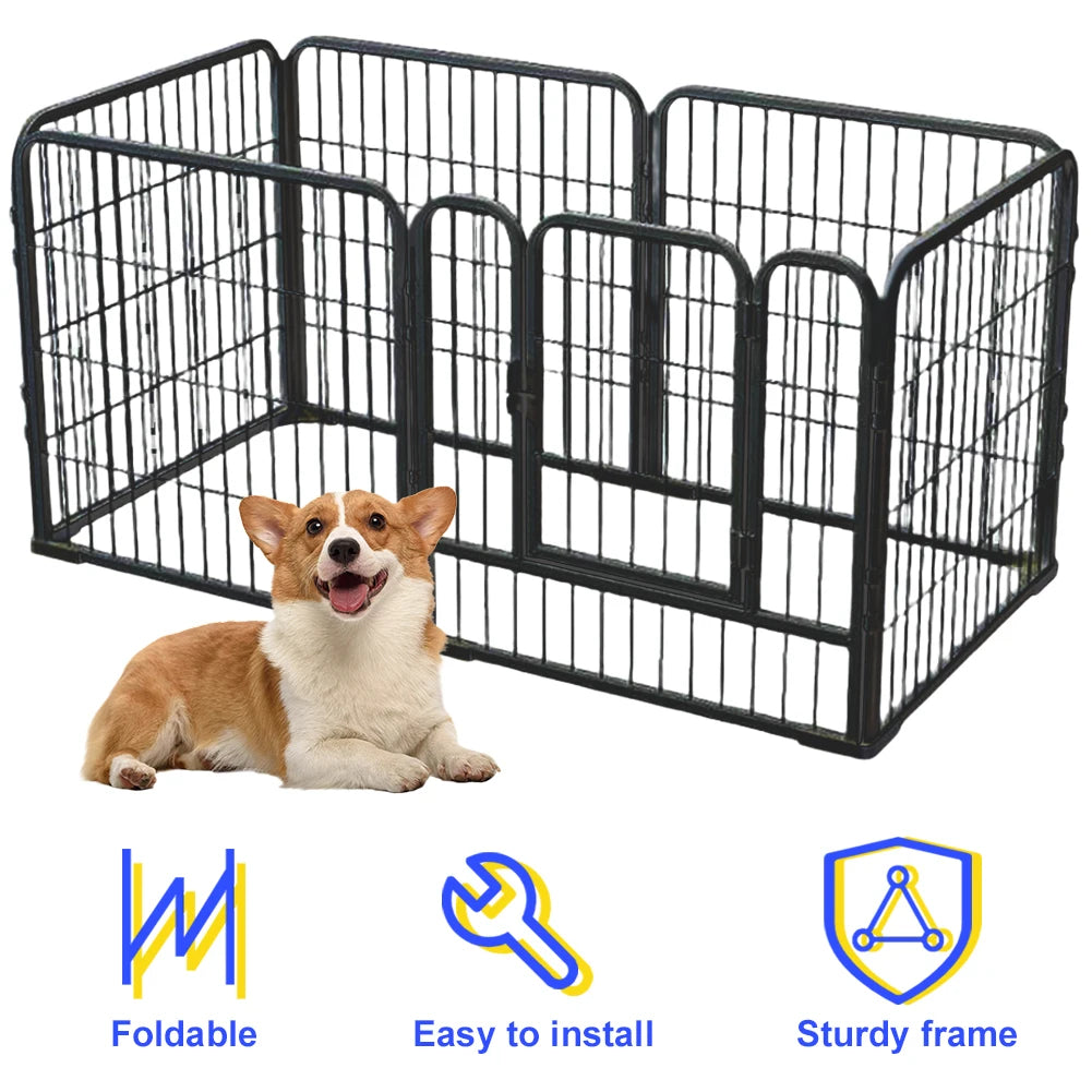 Foldable Dog Playpen – Heavy-Duty Pet Exercise Cage for Dogs, Cats & Rabbits