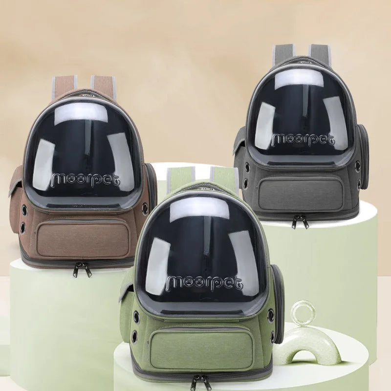 Transparent Pet Carrier Backpack – Outdoor Travel Bag for Cats & Small Dogs