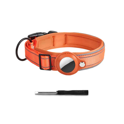 Reflective AirTag-Compatible Dog Collar for Apple AirTag
