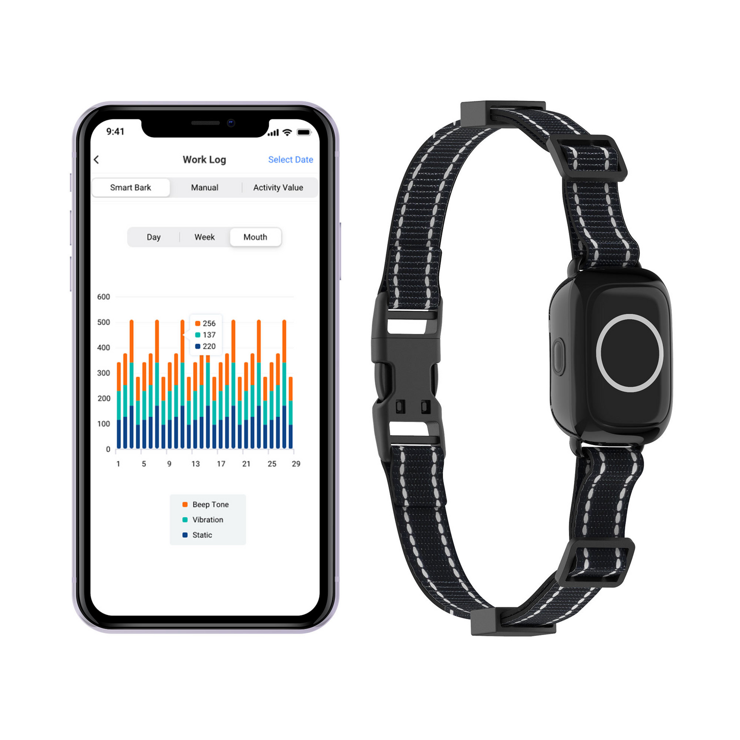 ASTKO S900 Smart Anti‑Bark & Training Collar with App Control and Health Tracking