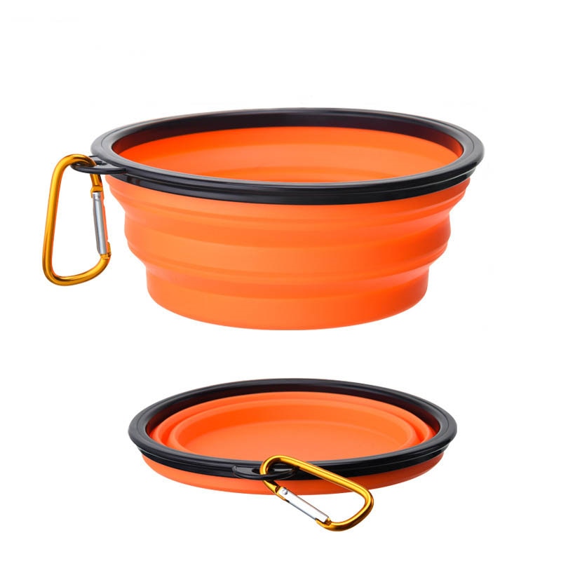 350/1000ml Large Collapsible Dog Folding Silicone Bowl (1-Pack)