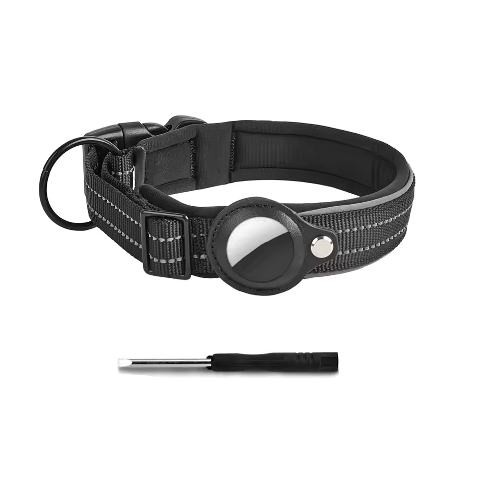 Reflective AirTag-Compatible Dog Collar for Apple AirTag