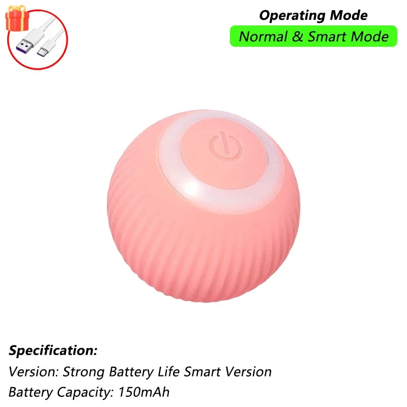 Cat Interactive Smart Ball Toy – Rechargeable Rolling Ball with Tail, Obstacle Avoidance & LED Modes