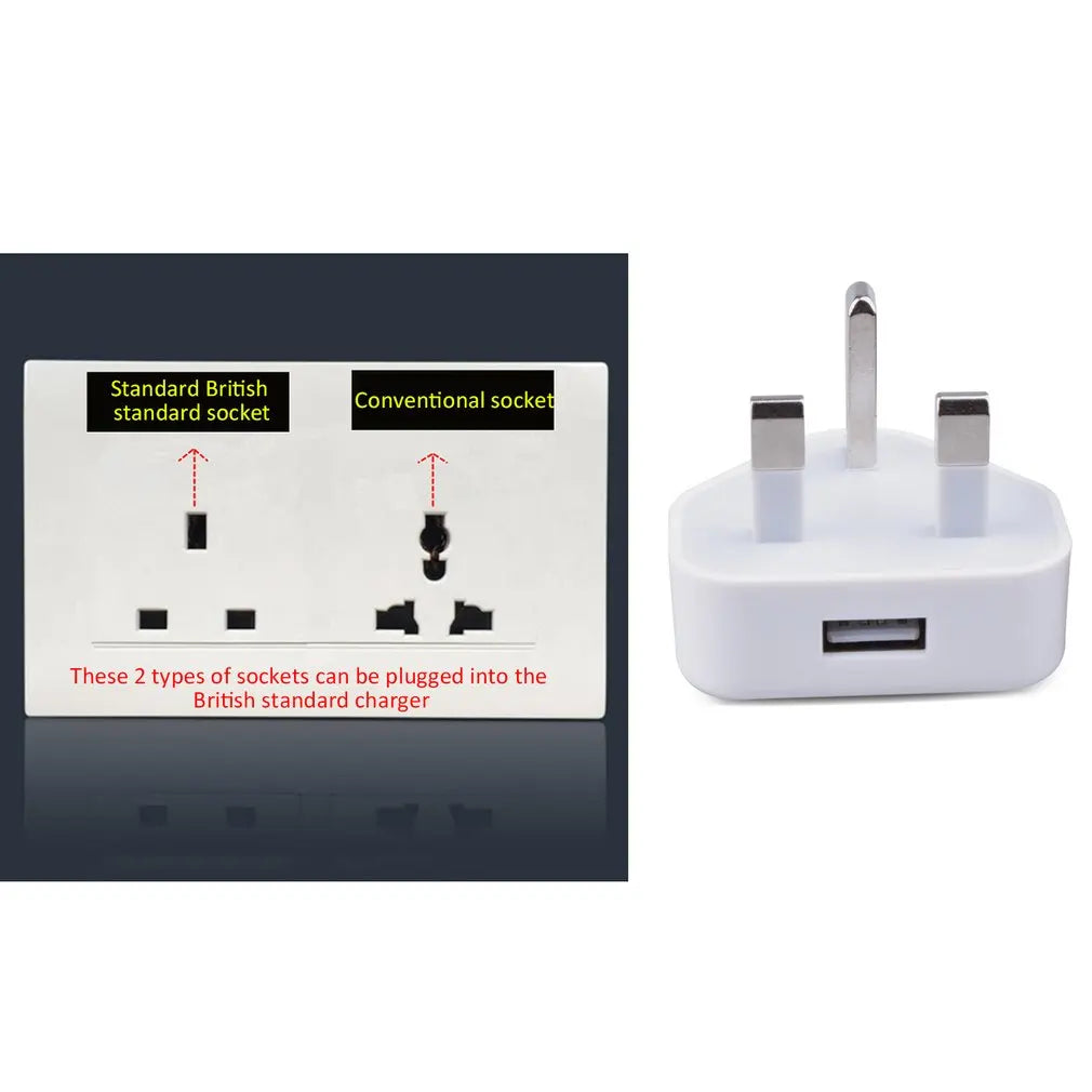 UK 3-Pin Plug to Type-B USB Charger for Dog Training Devices
