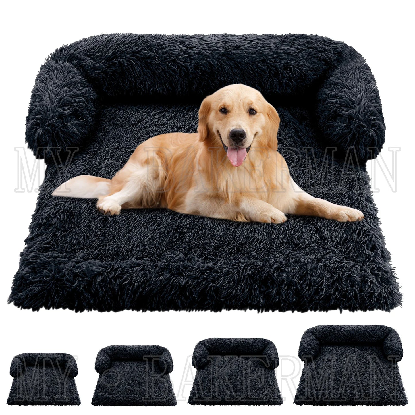 Dog Bed Faux Fur Cat Bed Washable Round Square Pillow Pet Bed Suitable for Small and Medium Dogs S-XXL
