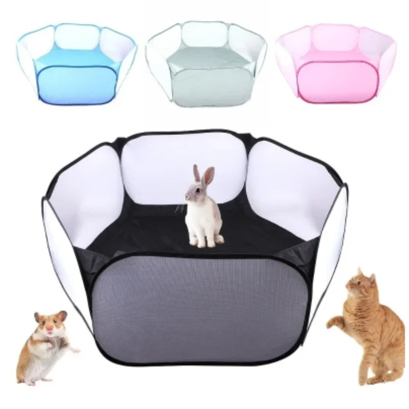 Portable Pet Cage Tent – Foldable Playpen for Small Pets
