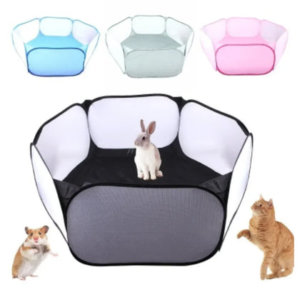 Portable Pet Cage Tent – Foldable Playpen for Small Pets