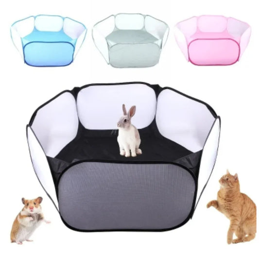 Portable Pet Cage Tent – Foldable Playpen for Small Pets