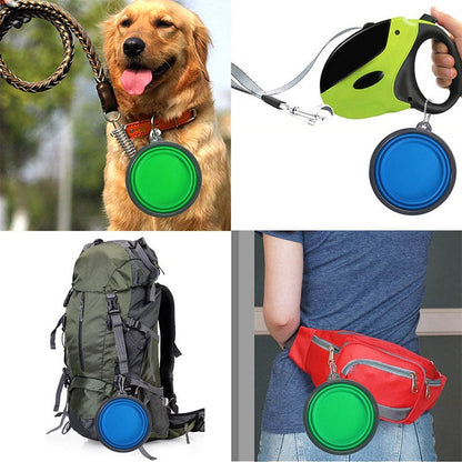 350/1000ml Large Collapsible Dog Folding Silicone Bowl (1-Pack)